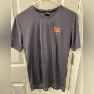 Picture brand organic T-shirt blue logo mens small